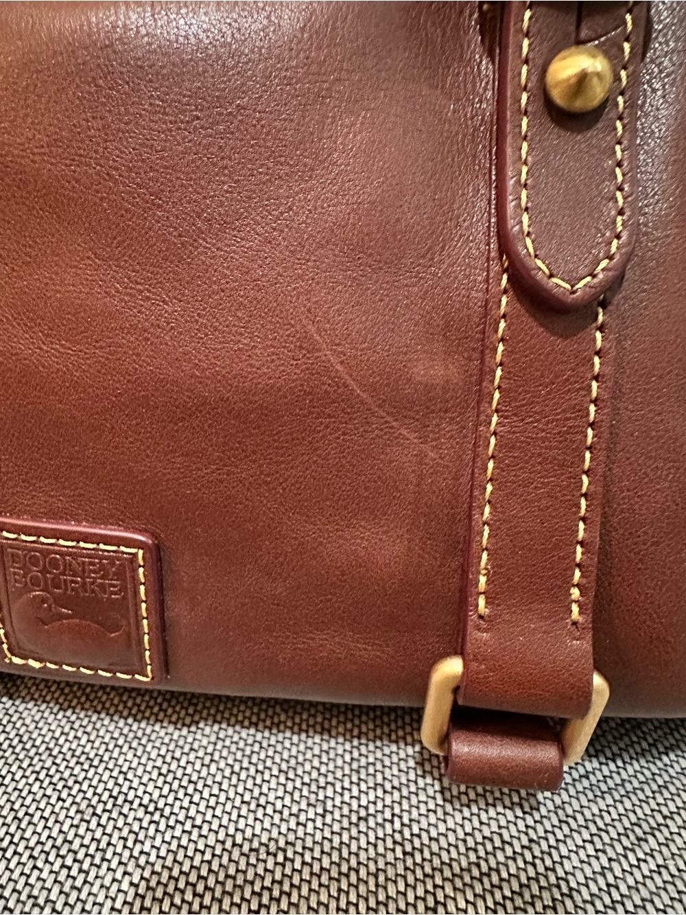 Dooney & Bourke Florentine Large Satchel Chestnut Leather Crossbody EUC - Picture 5 of 16